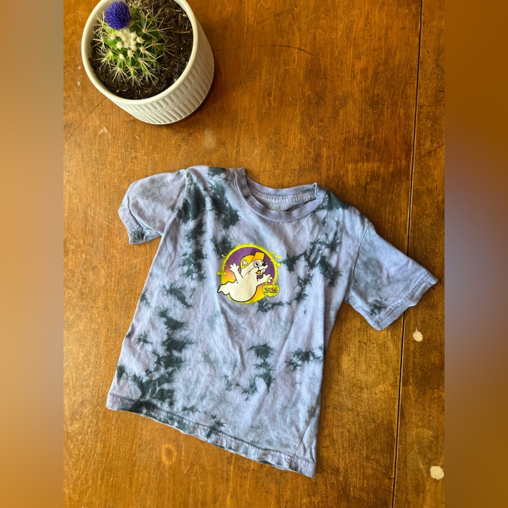 Buc-ee’s Glow in the Dark Halloween Tee Kids 4T Tie Dye Graphic Shirt